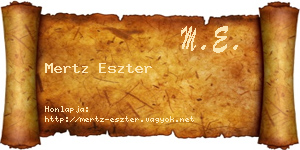 Mertz Eszter névjegykártya